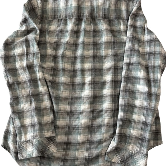 Pendleton Men's Cotton Plaid Flannel Shirt Button Up Green Gray Pocket L - Picture 7 of 8